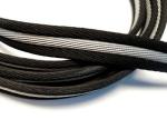 Longengurtband, gerippt, 20 mm, schw/silber/schw